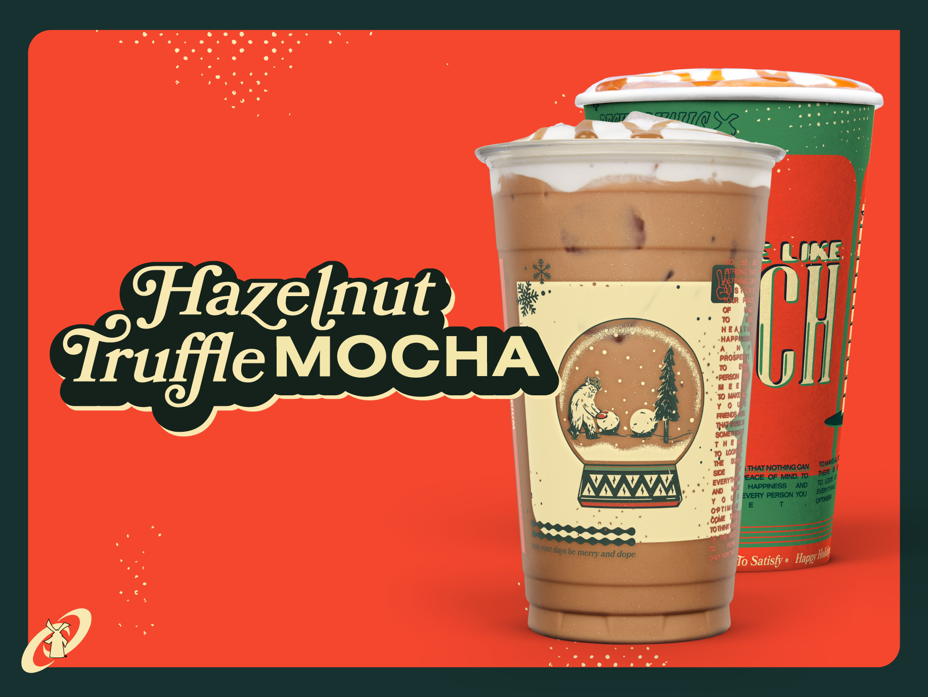 Hazelnut Truffle Mocha: The Hazelnut Truffle Mocha features Dutch Bros’ signature chocolate milk, espresso, and hazelnut flavor, topped with Soft Top and caramel drizzle.