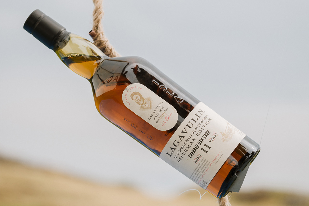 Bottle entwined in a rope