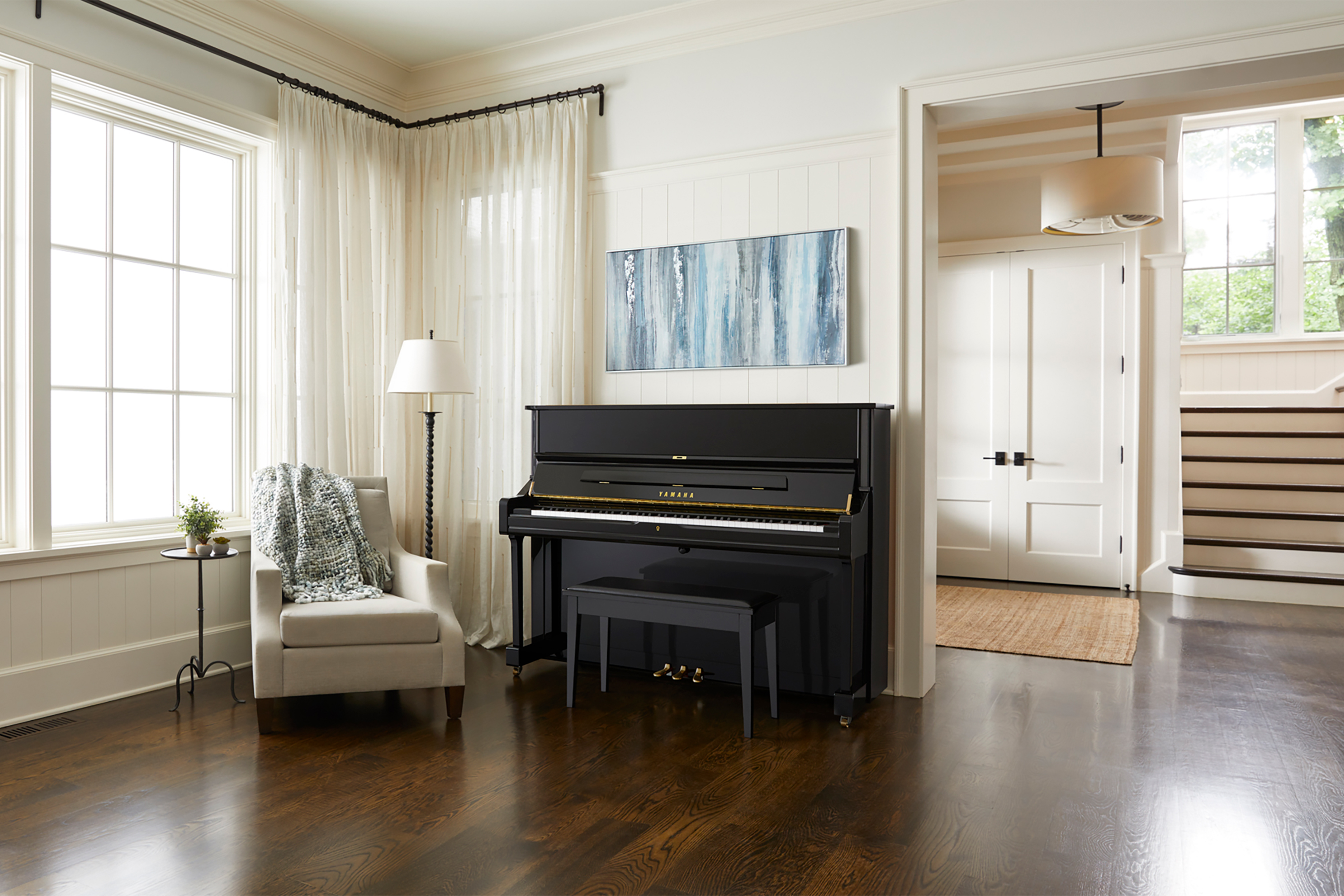 Pianos in a living room