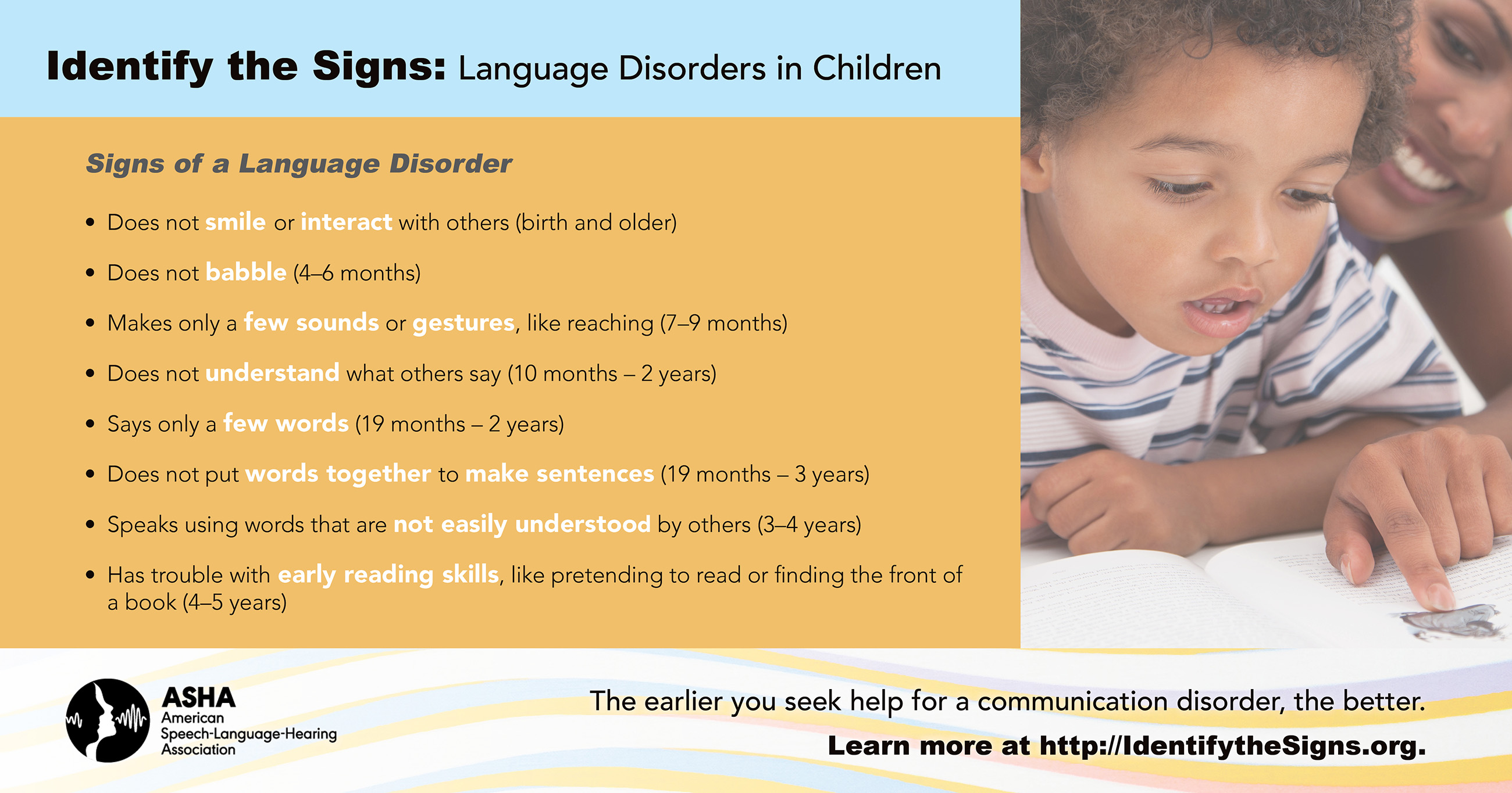 Learn the signs of language disorders in children.