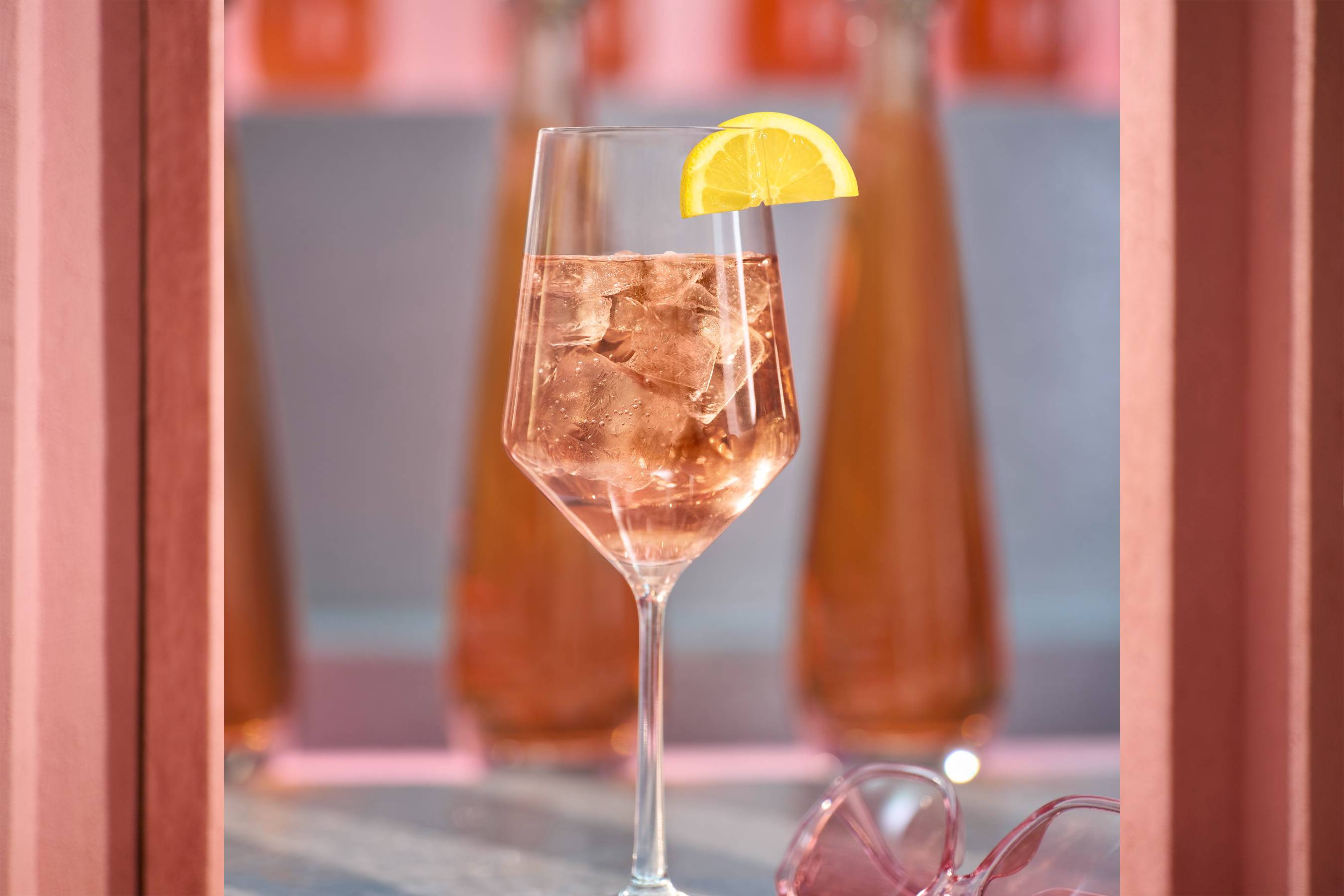 Tequila Don Julio Rosado is best enjoyed on the rocks or with a splash of sparkling water and lemon garnish.