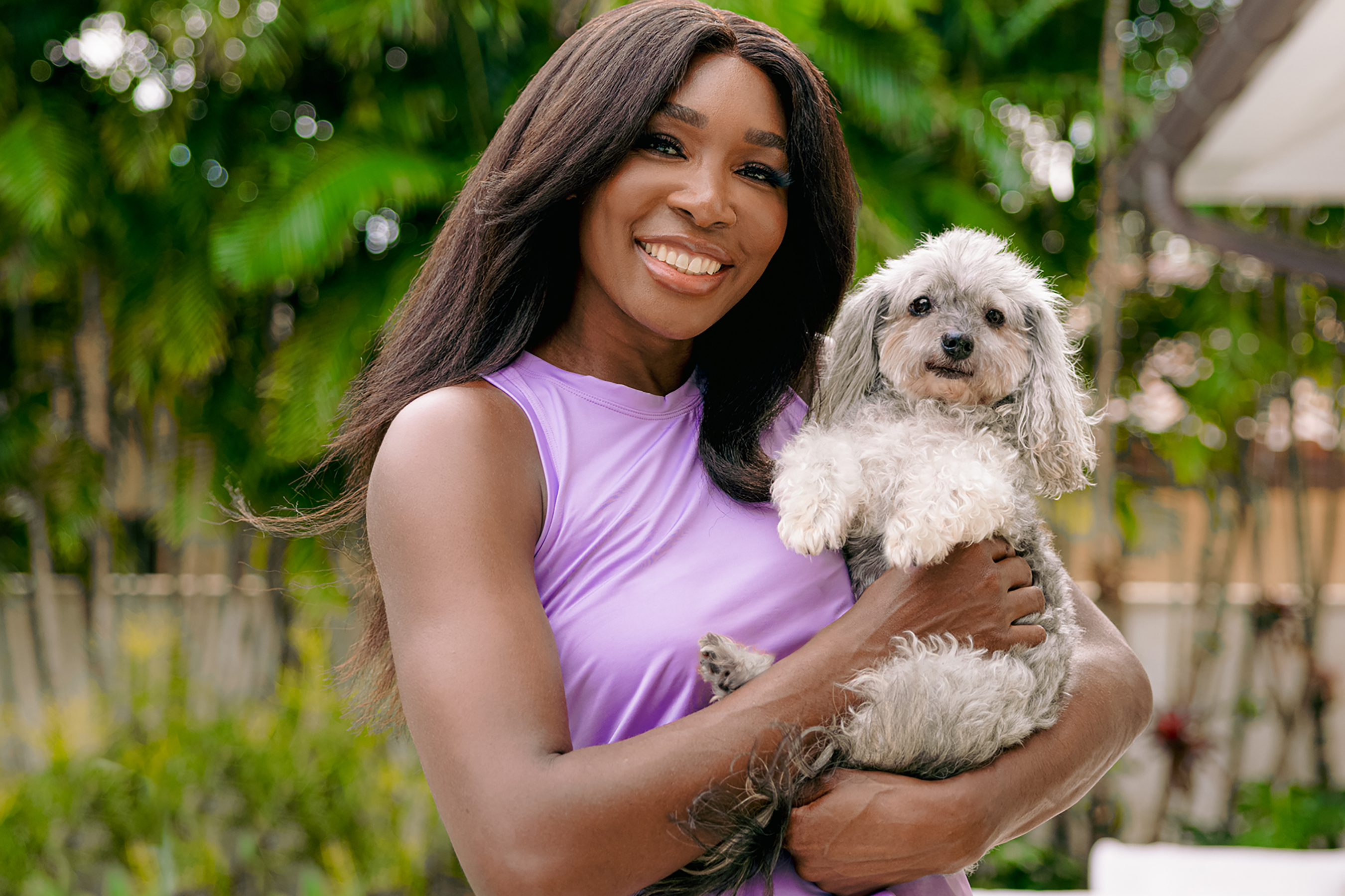 Venus Williams and her dog.