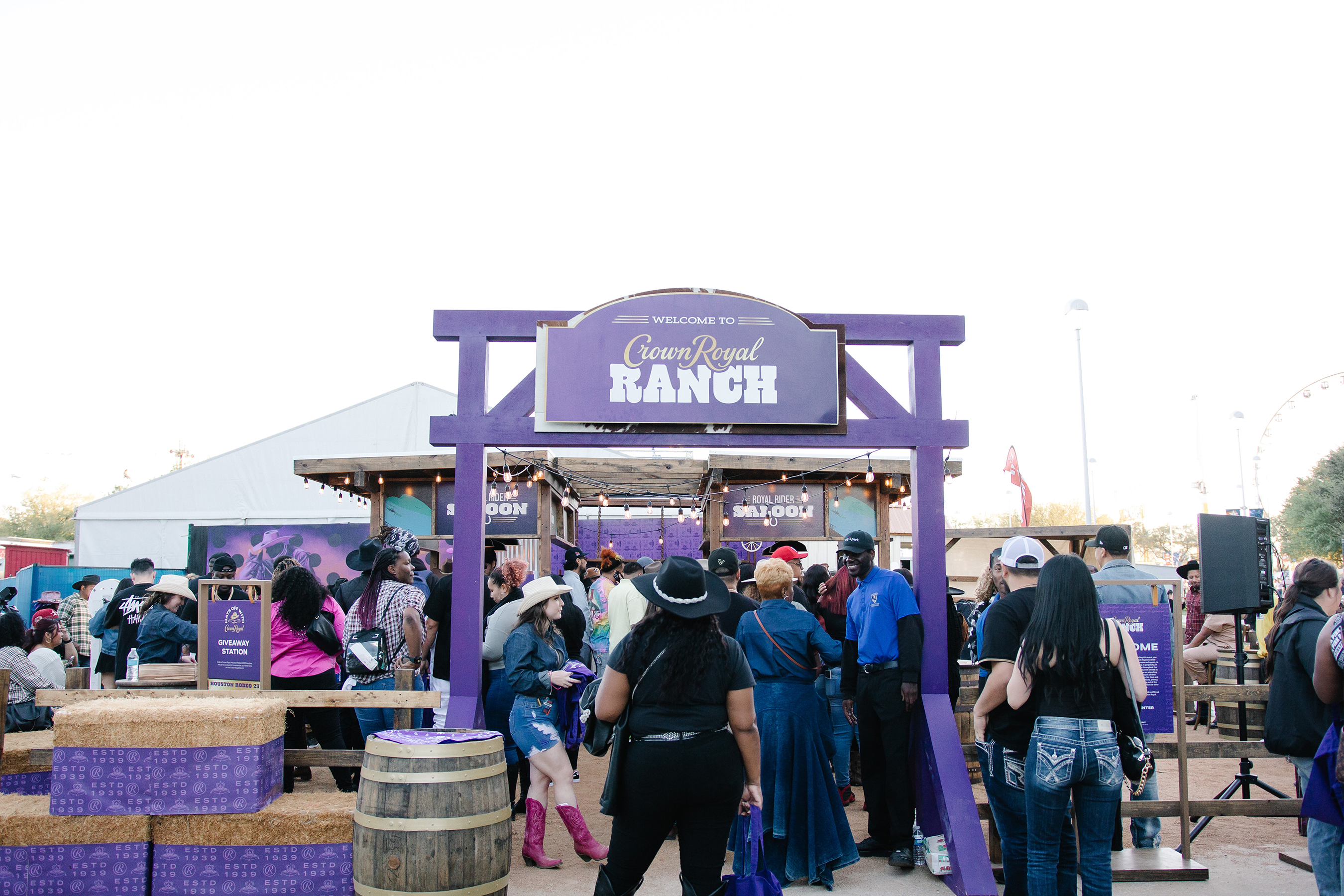 Guests attend the Crown Royal Ranch at the Houston Rodeo at NRG Park on March 10, 2023 in Houston, Texas. (Photo Credit: Yuli Gonzalez)