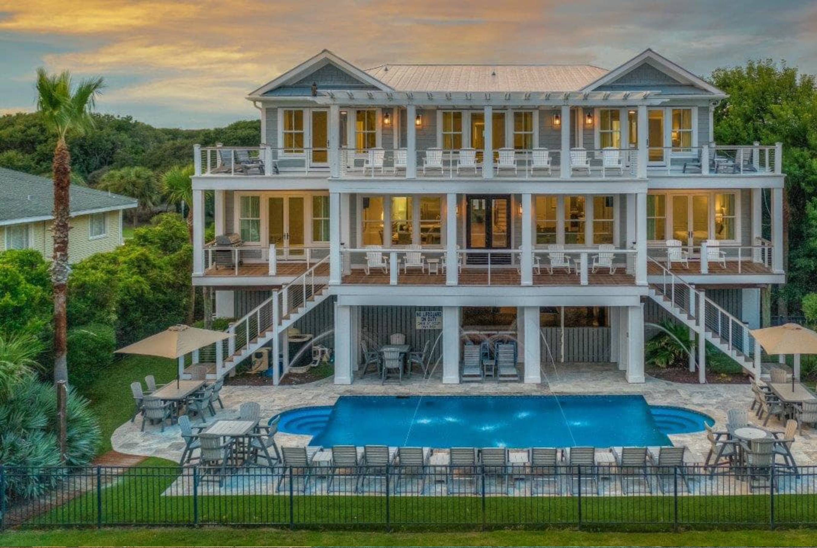 Isle of Palms, South Carolina – "Port of Call" is a grand oceanfront home with a spacious living area and phenomenal views just 30 minutes from Charleston.