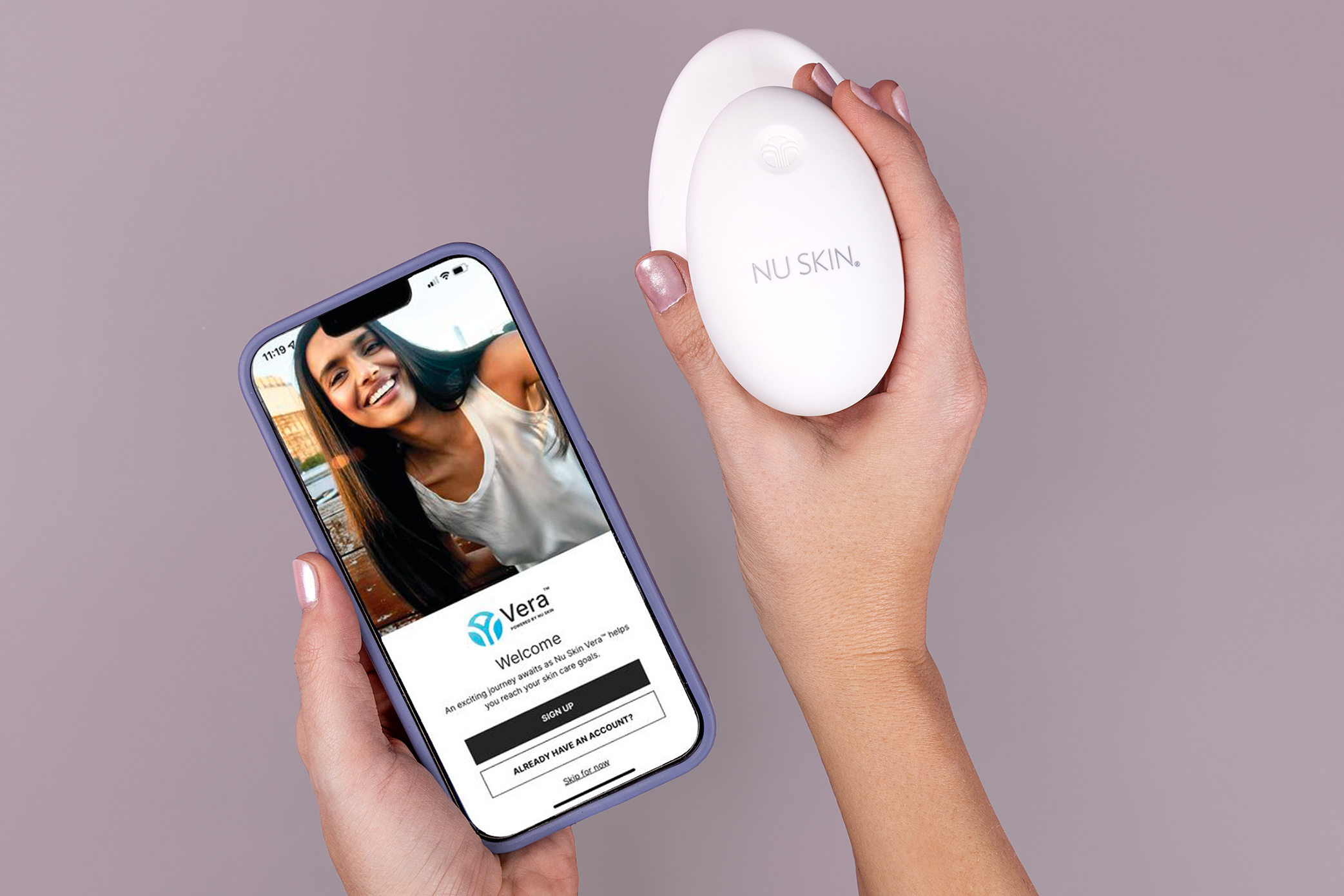 Nu Skin Vera app pairs with Nu Skin RenuSpa iO
