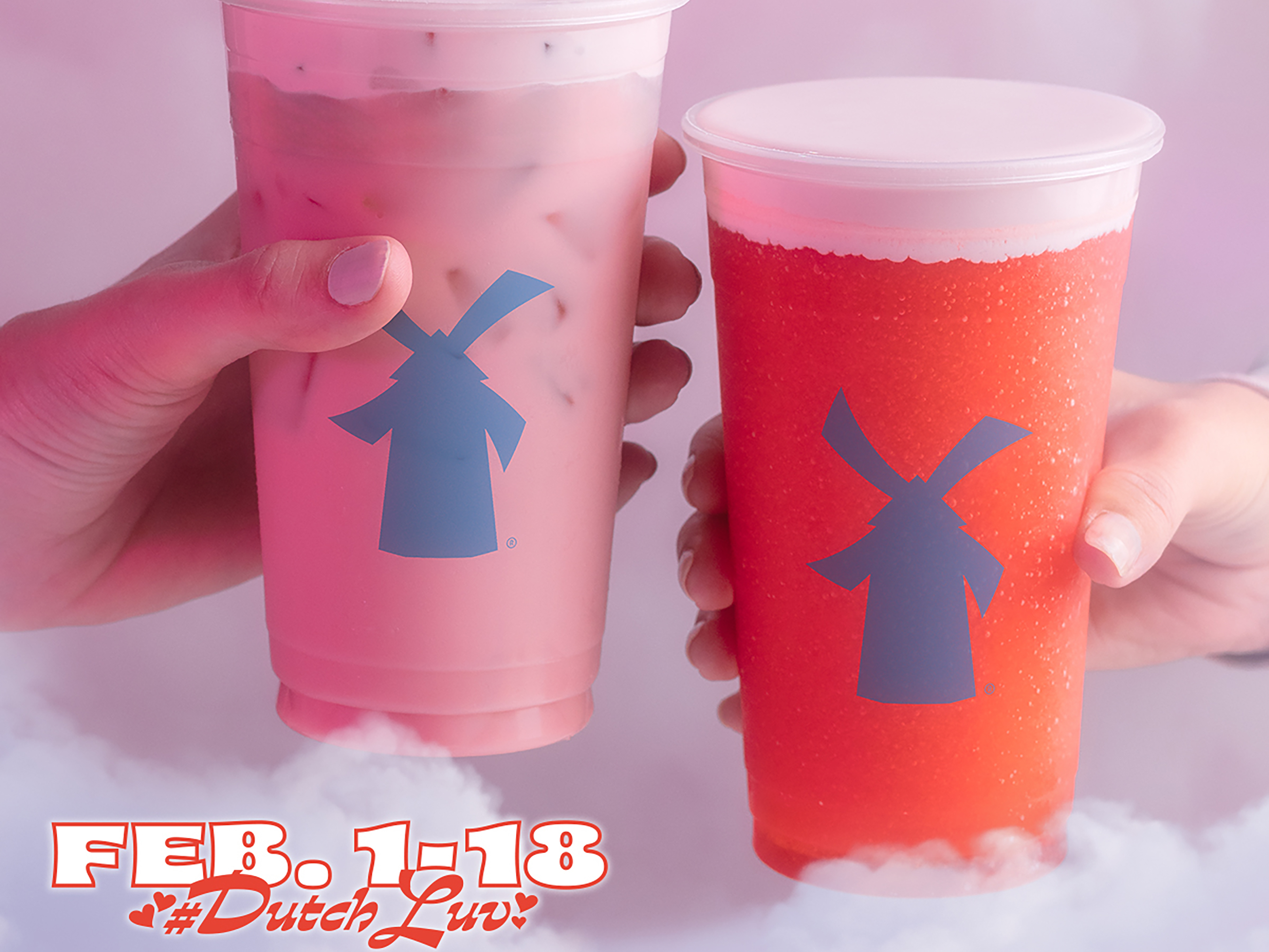 Dutch Luv Giveback: From February 1 to February 18, Dutch Bros will donate $1 from any Dutch Luv® Featured Drink sold to local food organizations