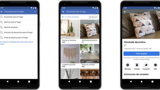 Phone screens displaying Facebook