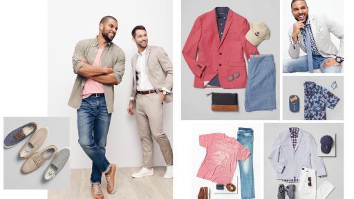 Men wearing new Tanger Outlets clothing and styles