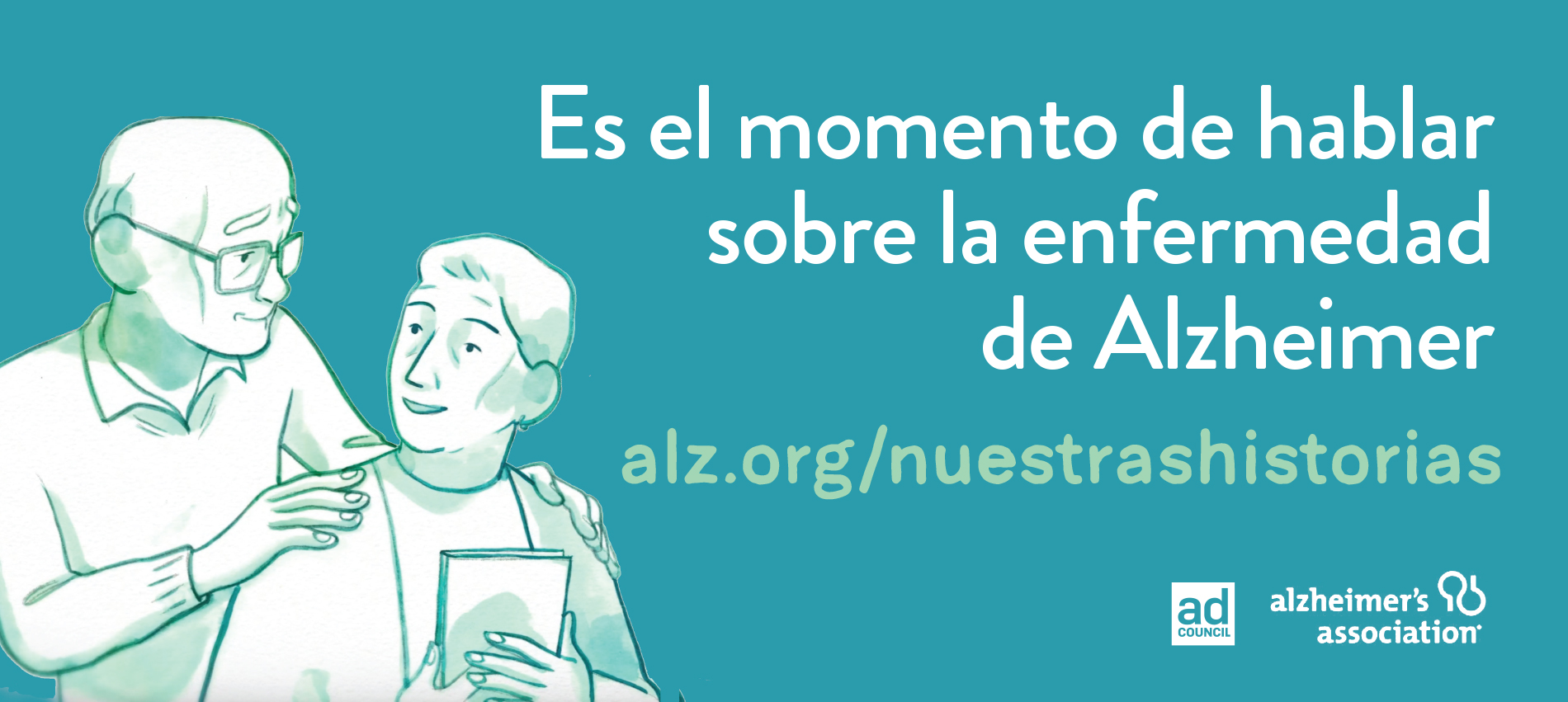 Banner image of "our stories" campaign for the
Alzheimers Association