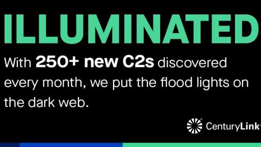 Graphic card reading: "ILLUMINATED. With 250+ new C2s discovered every month, we put the flood lights on the dark web."