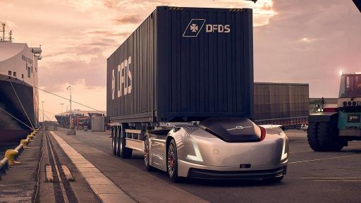 Das autonome Fahrzeug Vera von Volvo Trucks wird als Komponente einer autonomen Transportlösung in Zusammenarbeit mit der DFDS entwickelt.