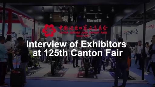 Interview mit Ausstellern auf der 125. Kanton-Messe (Zhejiang Qianjiang Motorcycle Co., LTD)