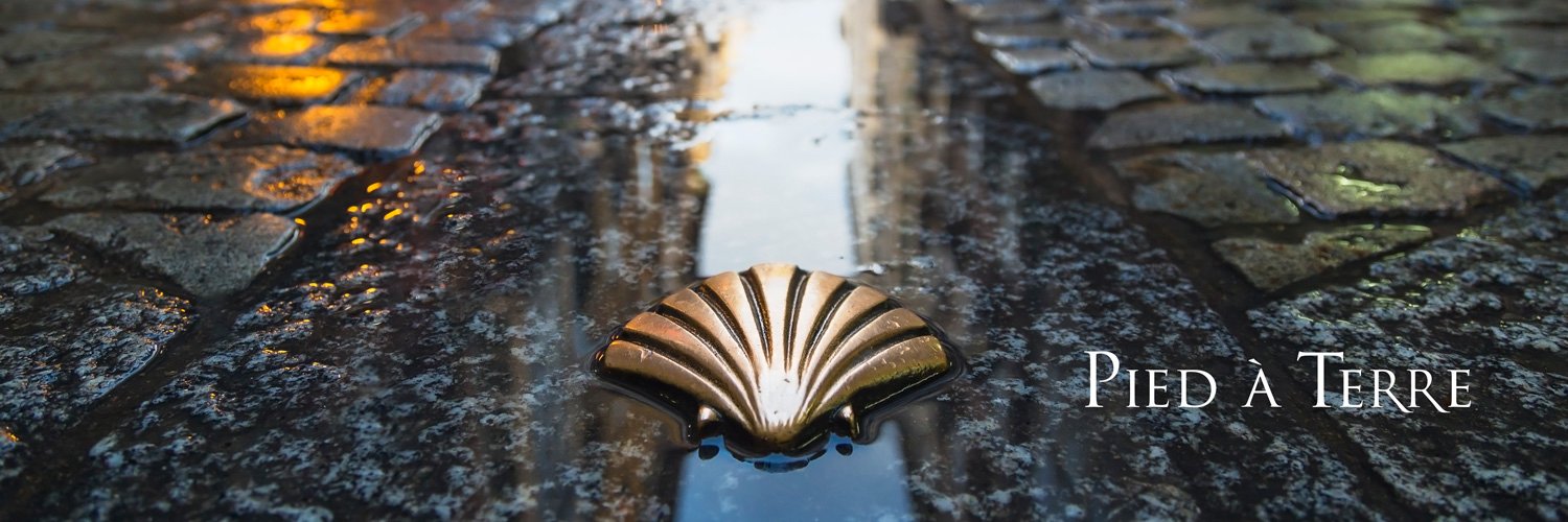 Pied A Terra logo in engraved in the ground.