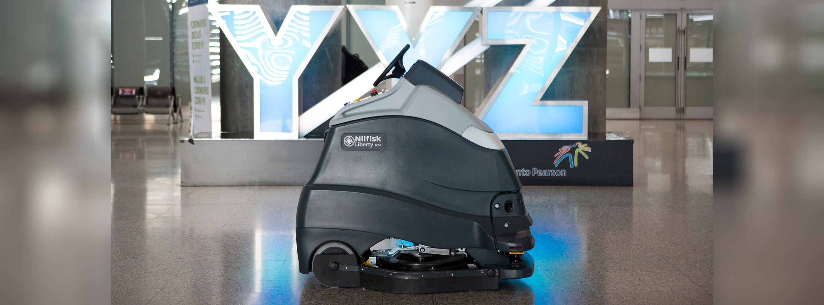 Hero image of a robotic cleaning machine
