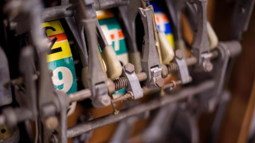 Machine Beromat &laquo; B &raquo; &ndash; M&eacute;canisme de bobinage &agrave; trois roues 2