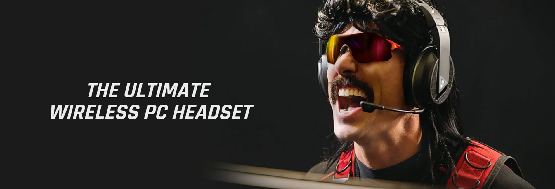 Banner image of a gaming personality wearing a turtle beach headset