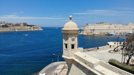 Image of aerial view of Malta castle taken from a drone.