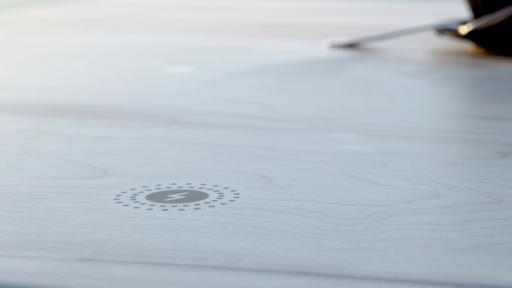 Wireless charging table top embedded sticker solid impermeable easy up keep hygienic materials