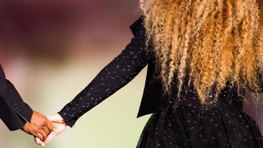 Beyonce and Jay-Z on stage in Givenchy