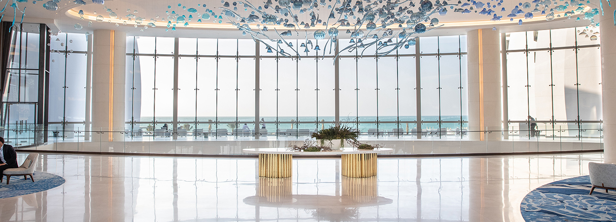 The stunning hotel lobby, Jumeirah at Saadiyat Island Resort
