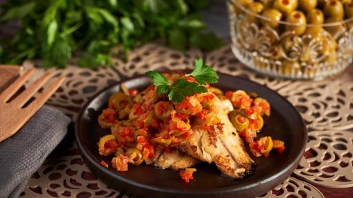 Image of Fish with stuffed Olives