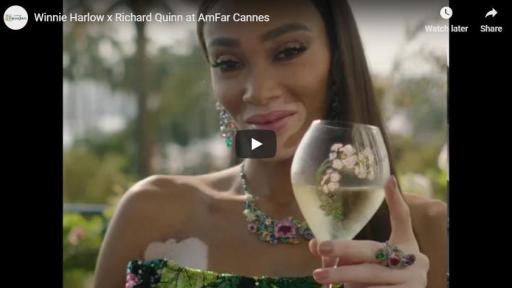 Winnie Harlow x Richard Quinn at AmFar Cannes