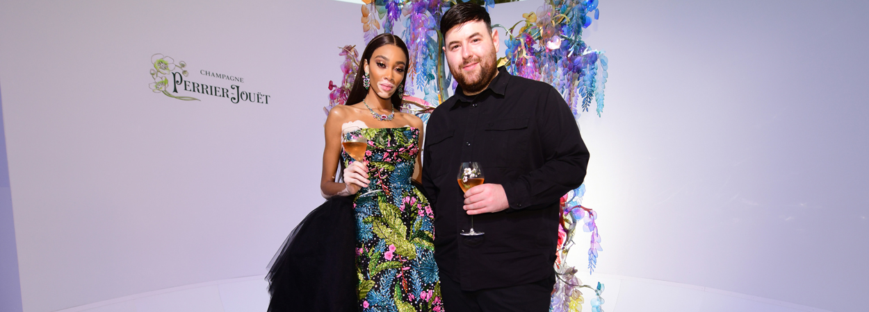 Richard Quinn designed Winnie Harlow's dress especially for AmfAR with Perrier-Jou&euml;t