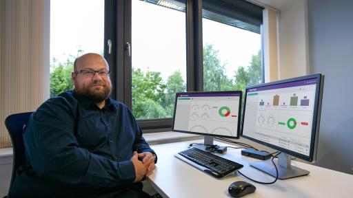 Image of George Hall Desk Shot with Screenshots