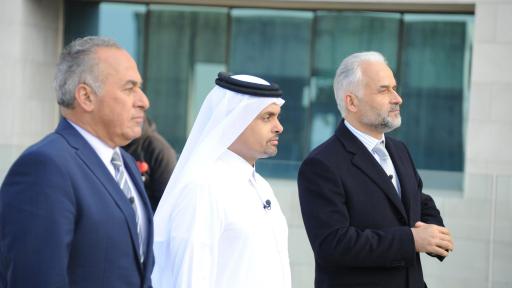 Stars of Science jury members (left to right): Dr. Abdelhamid El-Zoheiry, Dr. Khalid Al-Ali and Prof. Fouad Mrad
<br>
أعضاء لجنة تحكيم برنامج نجوم العلوم ( من اليمين الى اليسار): الدكتورعبدالحميد الزهيري, الدكتور خالد العالي والبروفيسور فؤاد مراد