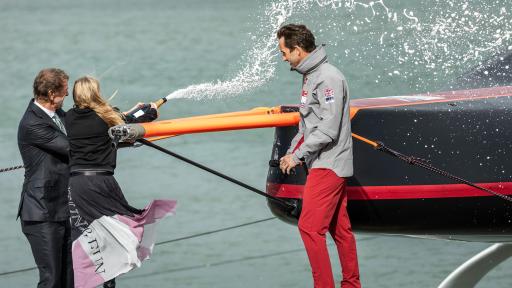 Image of Sir Jim Ratcliffe, Julia Ratcliffe and Sir Ben Ainslie launch Britannia