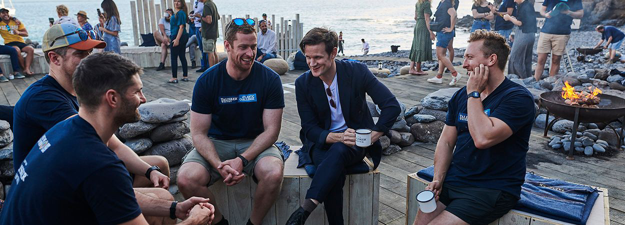 Talisker Whisky Atlantic Challenge Actor Matt Smith meets with race team Fortitude IV ahead of the race