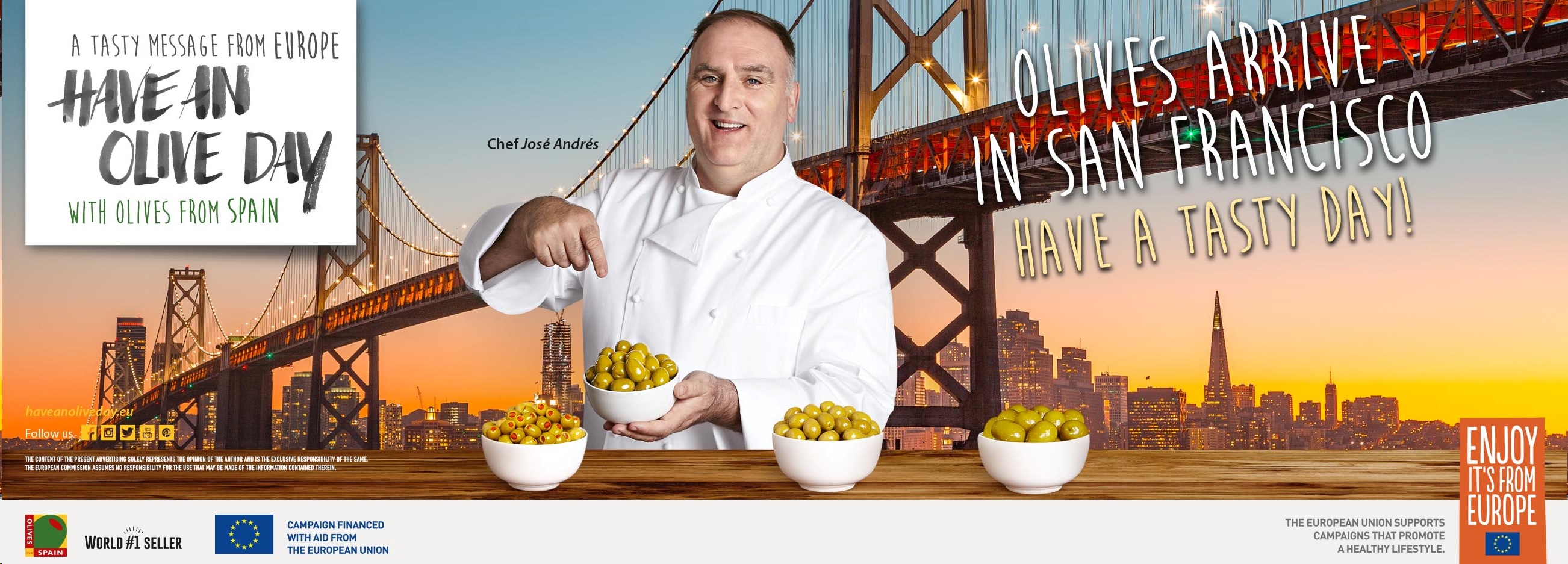 &ldquo;Have an Olive Day&rdquo; campaign makes its final stop in San Francisco with prestigious 
Chef Jos&eacute; Andr&eacute;s