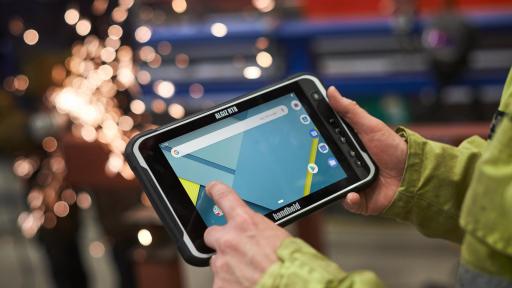 The Algiz RT8 fits in one hand but it also offers multiple enterprise-focused accessories - including vehicle mount solutions, rotating hand strap, carry cases, pole mount, and more.