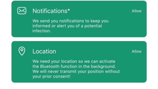 Image of COVID APP Start Screen
