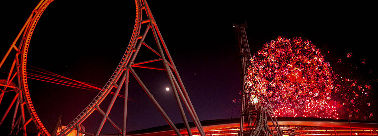 Image of Fireworks show for Ferrari World Abu Dhabi’s 10th anniversary