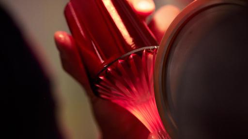 Image of N&deg;XIII by LOUIS XIII, the red crystal glass created by the oldest glass manufacturer in Europe, Saint-Louis