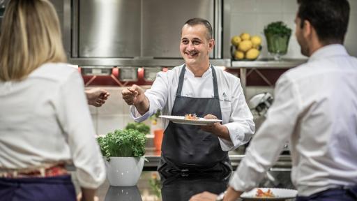 Chef holding a plate