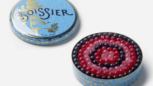 BONBONS BOULE FLEURS BOITE BLEU T3