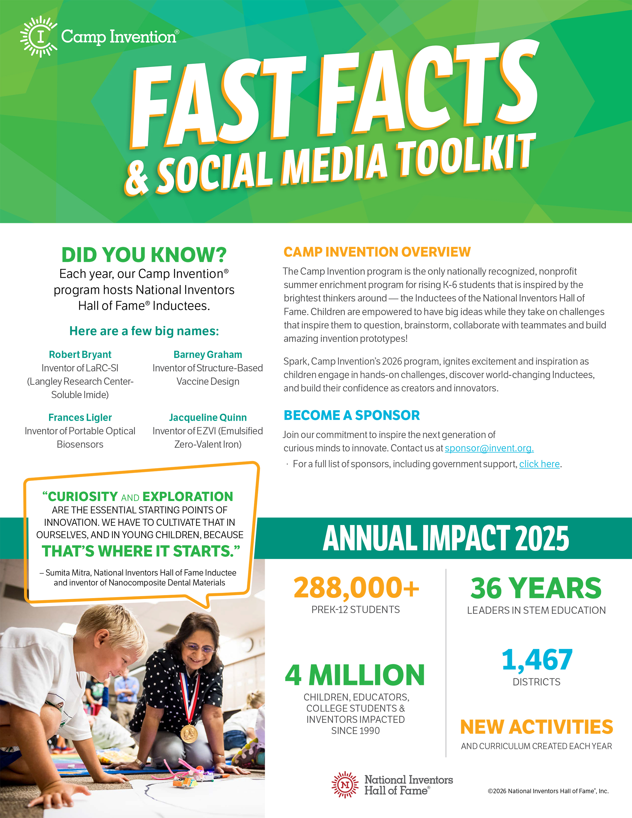 2026 Camp Invention Fact Sheet and Social Media Toolkit