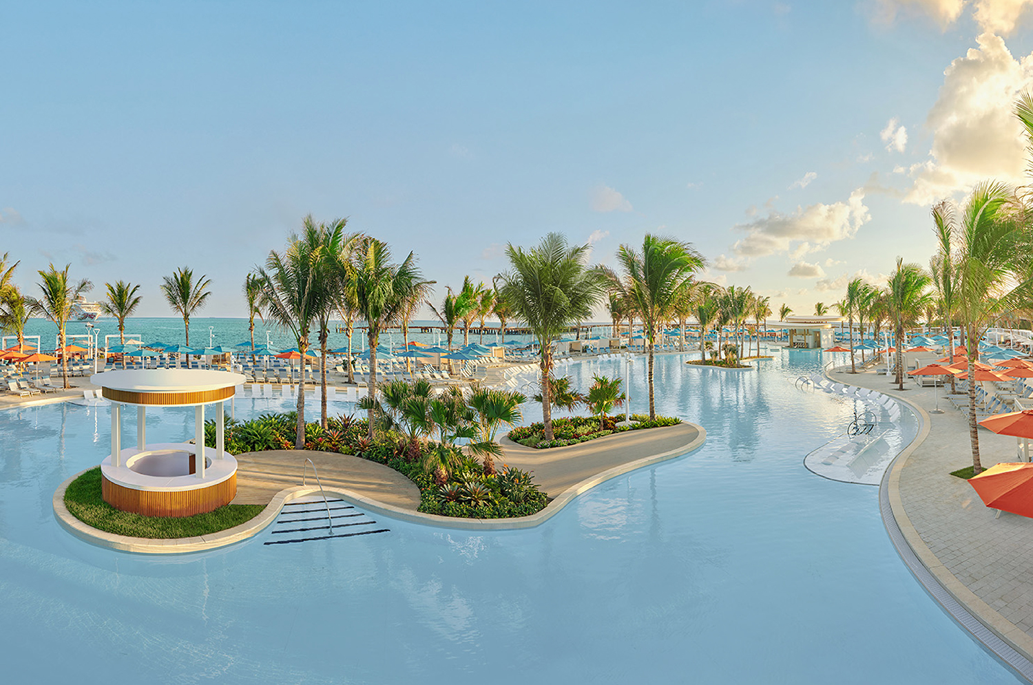 Norwegian Luna™ sails Caribbean and Bahamas voyages with visits to the Company's private island in the Bahamas, Great Stirrup Cay, which was recently enhanced with the Great Life Lagoon, a sprawling pool area with two swim up bars, loungers and cabanas.