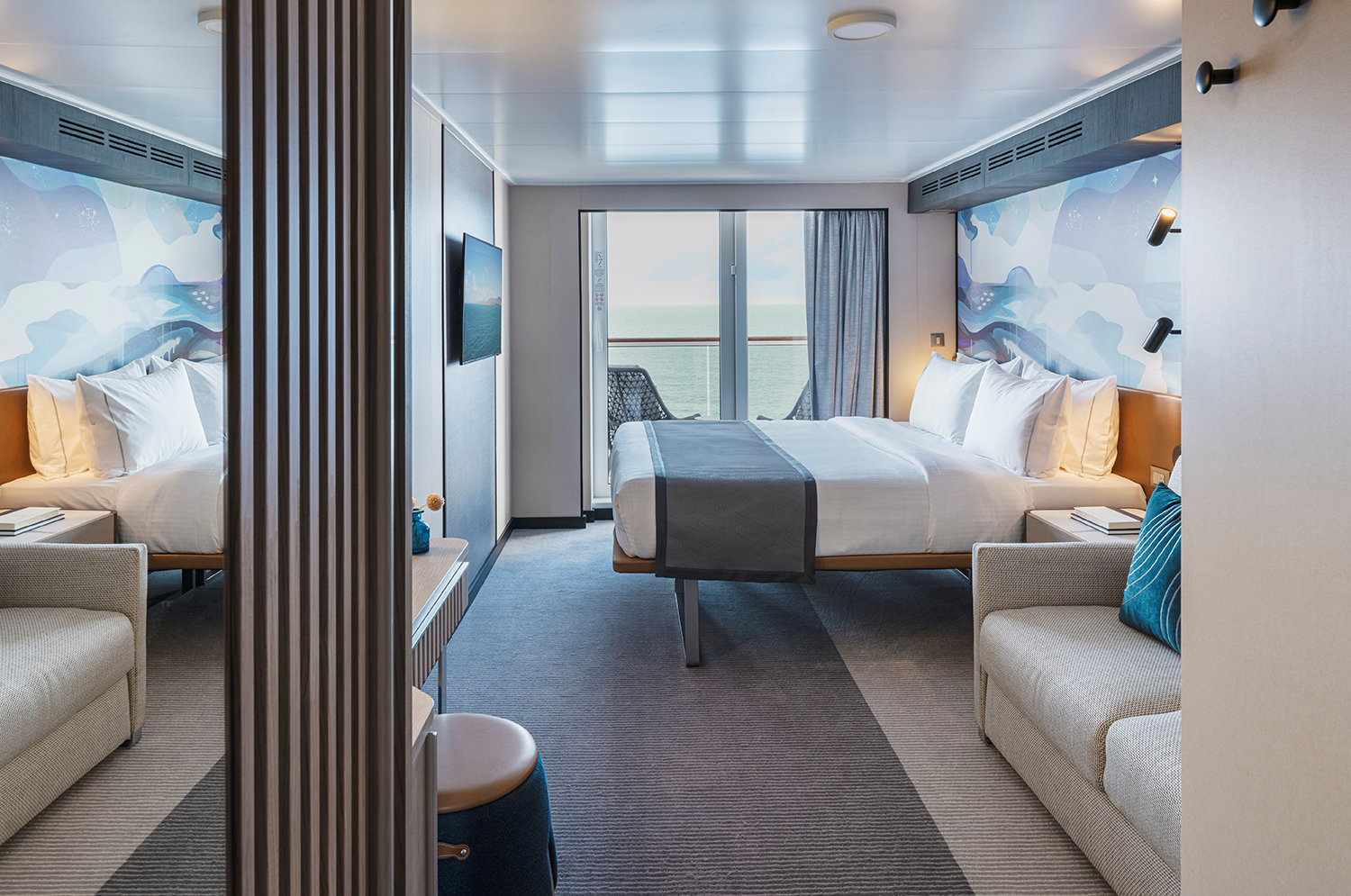 Norwegian Luna™'s balcony staterooms feature a sleek design, ample space and a private ocean-view balcony creating a relaxing retreat at sea.