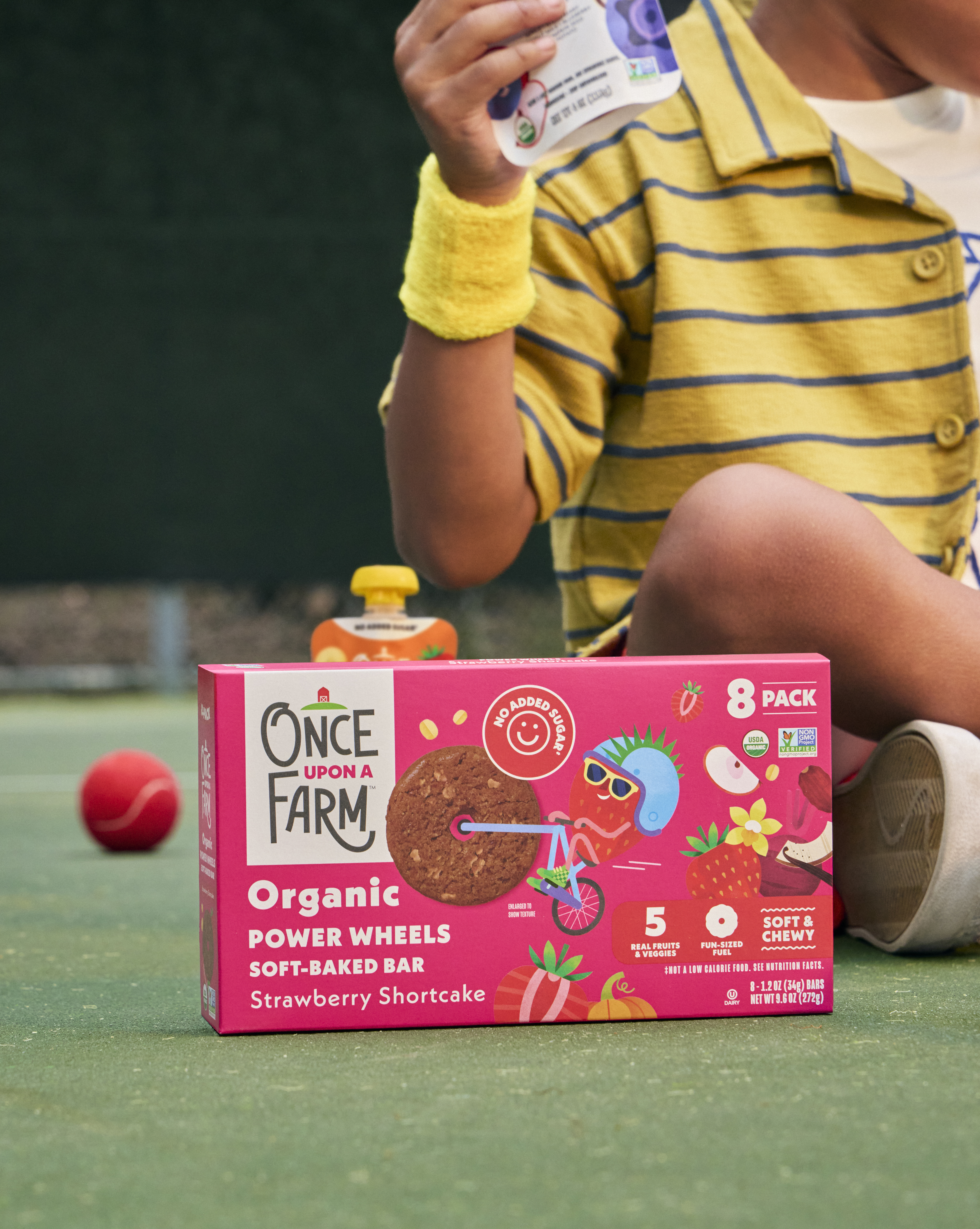Once Upon a Farm is introducing organic Power Wheels, an aged-up evolution of the fan-favorite line, now reimagined as fun-sized soft and chewy bars made with 4g of protein, 100% whole-grain oats, and real fruit and veggie ingredients.