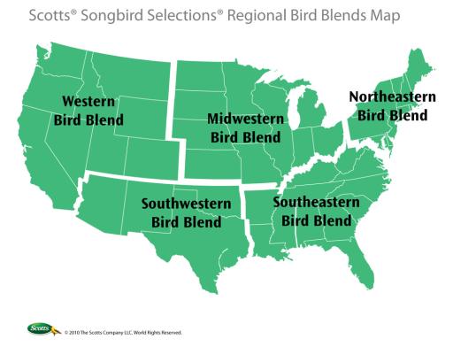 Scotts Songbird Selections Regional Map