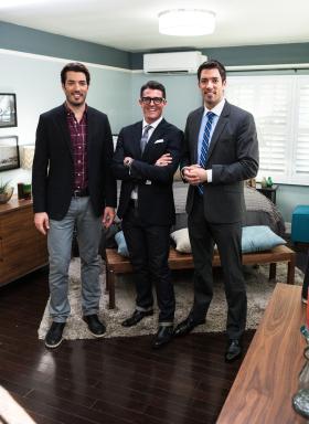 Property Brothers Jonathan and Drew Scott with Kennon Earl