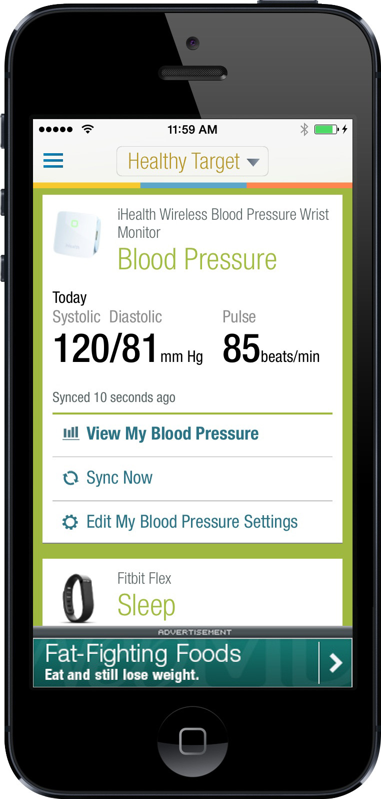WebMD Healthy Target - My Data (iHealth and Blood Pressure)
