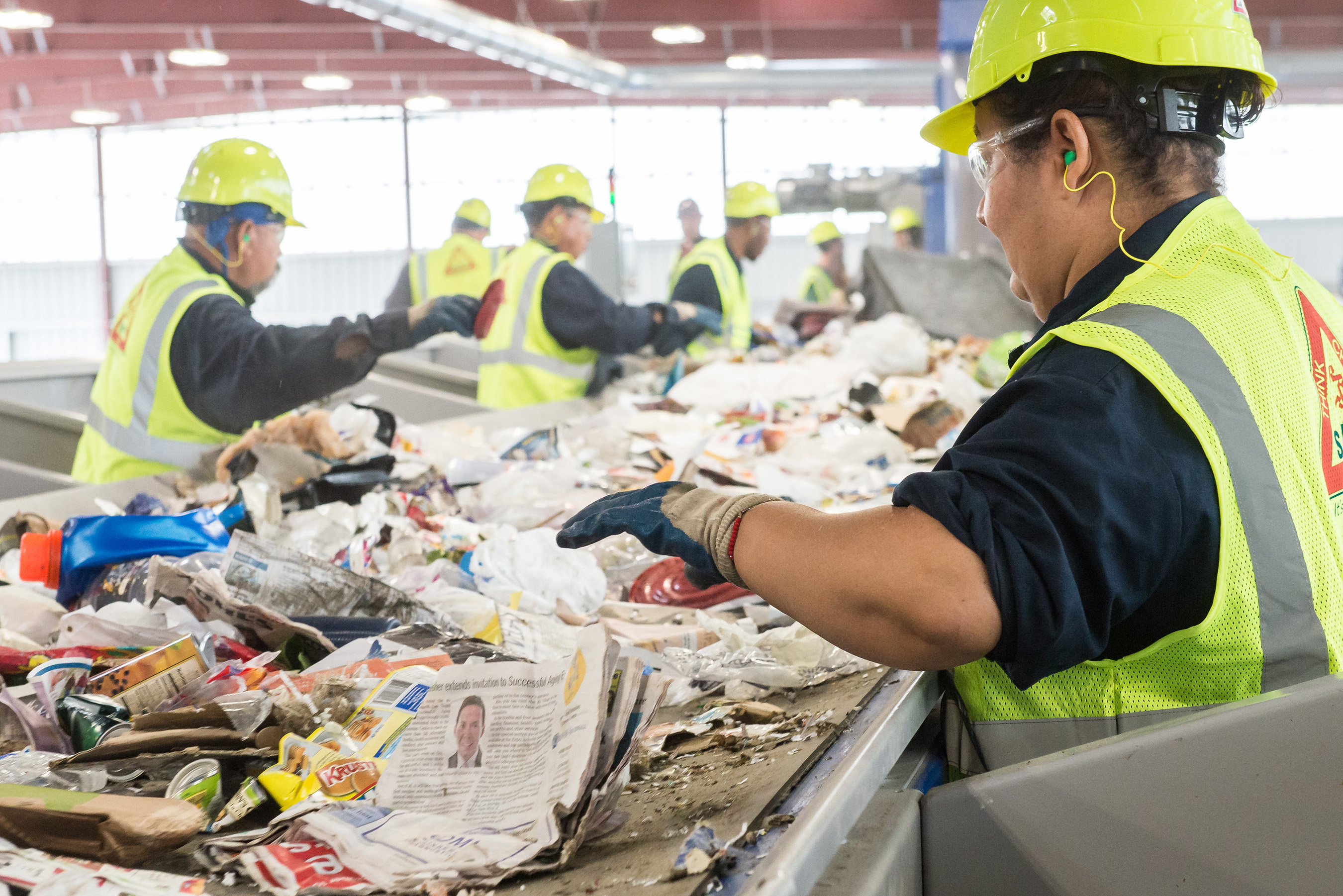 Recycled items at Republic's Southern Nevada facility can travel up to 1 mile in 2.5 min on the conveyor belt