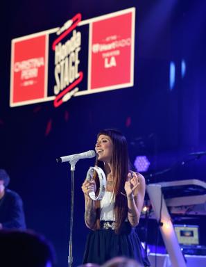 Christina Perri performs on  the Honda Stage at the iHeartRadio Theatre Los Angeles on Aug. 8