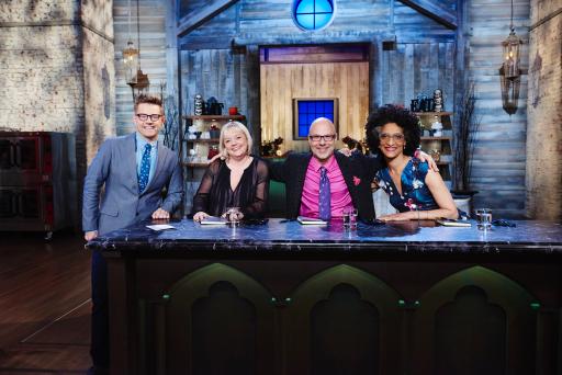 Host Richard Blais with judges Sherry Yard, Ron Ben-Israel and Carla Hall