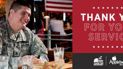 Applebee's® to Celebrate Veterans Day by Offering All Veterans and