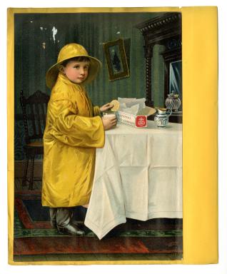 National Biscuit Company “Slicker Boy” ad, about 1900; Campaign designed by N. W. Ayer & Son